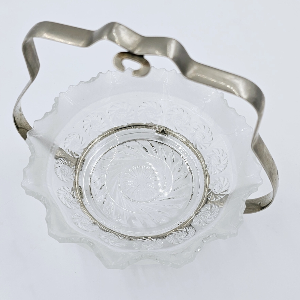 Vintage 2 Pc Chromium Plate & Glass Olive/Relish Dish Sheffield England